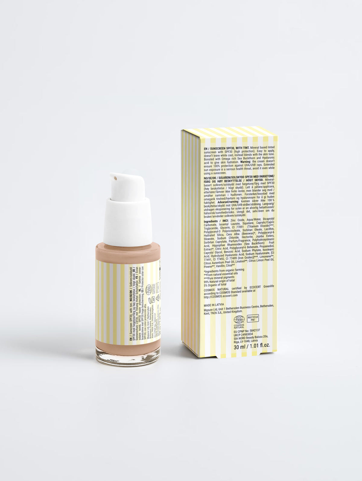 Sunscreen SPF30, with tint